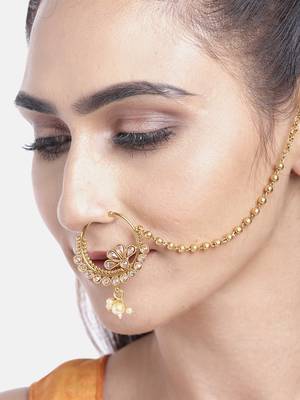 Gold crystal nose-ring 1