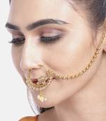 Gold crystal nose-ring