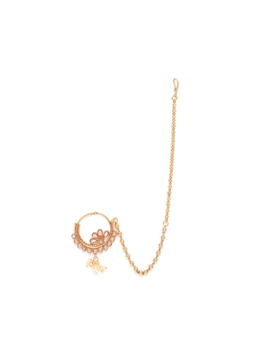 Gold crystal nose-ring 2