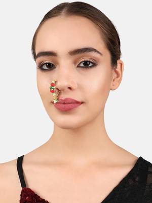 Gold crystal nose-ring 1