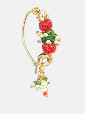 Gold crystal nose-ring 2