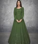 Green embroidered georgette salwar