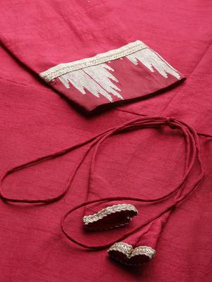 Indo Era Red Solid  A-line Kurtas 5