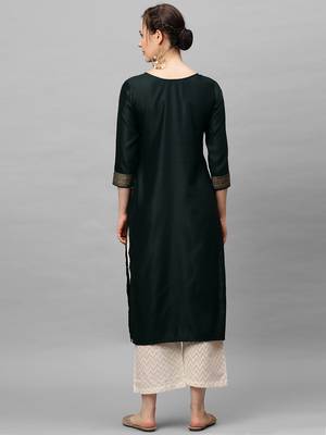 Indo Era Green Solid Kurtas 2