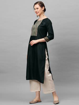Indo Era Green Solid Kurtas 3
