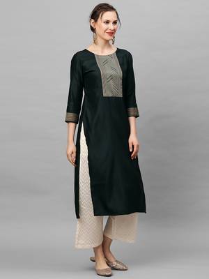 Indo Era Green Solid Kurtas 4