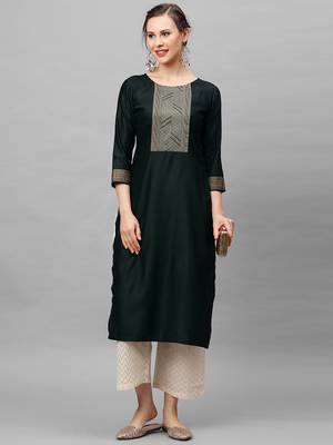 Indo Era Green Solid Kurtas 5