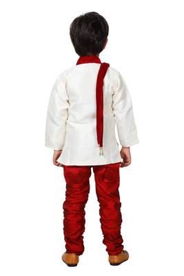 Maroon printed blended cotton boys-kurta-pyjama 2