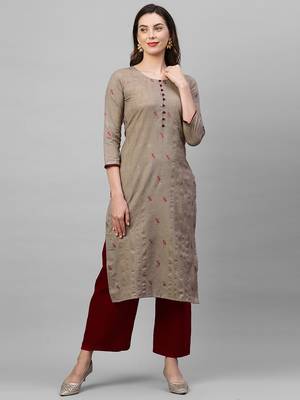 Indo Era Grey Woven Kurta 1