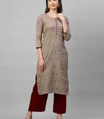 Indo Era Grey Woven Kurta