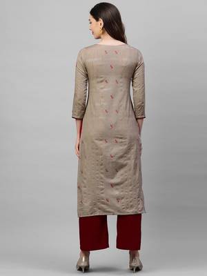 Indo Era Grey Woven Kurta 2