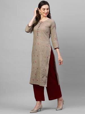 Indo Era Grey Woven Kurta 3