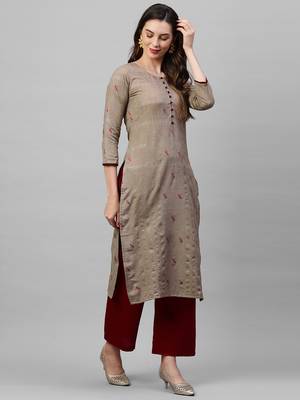 Indo Era Grey Woven Kurta 4
