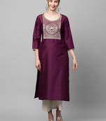 Indo Era Wine Straight Kurta