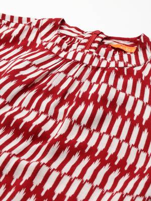 Indo Era Red Printed A-line Kurta 5