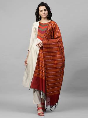 Indo Era Cream Solid Straight Kurta Pant with Dupatta Sets 1