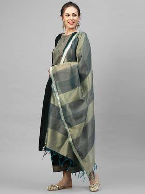 Indo Era Green Solid Kurta Palazzo with Dupatta Sets 3
