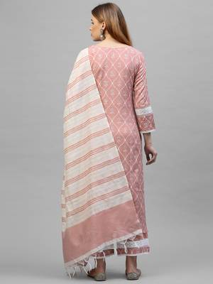 Indo Era Peach Floral Printed Straight Kurta with Palazzo Set 2