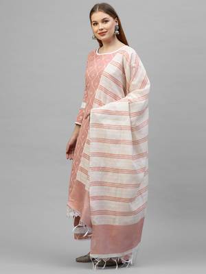 Indo Era Peach Floral Printed Straight Kurta with Palazzo Set 4