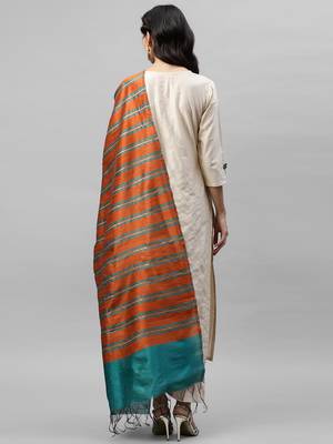 Indo Era Cream Solid Straight Kurta Palazzo with Dupatta Sets 2