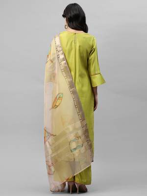 Indo Era Green Embroidered Kurta Palazzo with Dupatta Sets 2