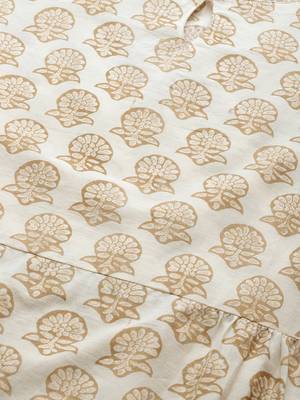 Indo Era Cream Foil Printed Straight Kurta Palazzo with Dupatta Sets 5