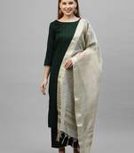 Indo Era Green Embroidered Straight Kurta Palazzo With Dupatta Set