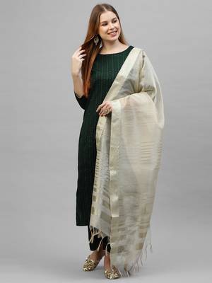 Indo Era Green Embroidered Straight Kurta Palazzo With Dupatta Set 5