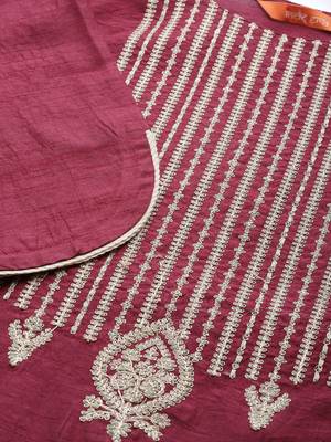 Indo Era Wine Embroidered Straight Kurta With Sharara Set 5