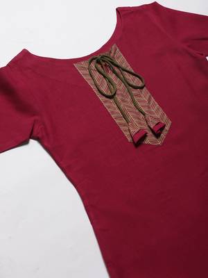 Indo Era Magenta Solid Straight Kurta with Palazzo Sets 4