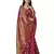 Pink woven art silk saree with blouse