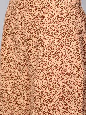 Indo Era Maroon Floral Printed Anghrakha Style A-Line Kurta with Palazzo Set with Dupatta 3