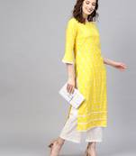 Indo Era Foil Printed Straight Kurta with Palazzo Set