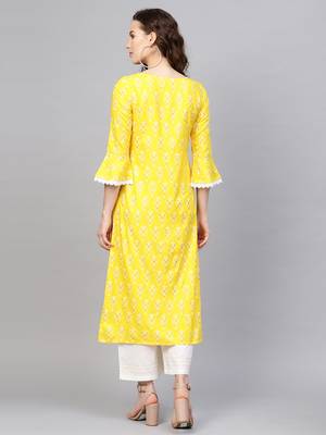 Indo Era Foil Printed Straight Kurta with Palazzo Set 2