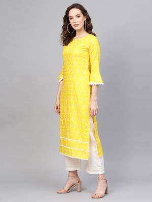 Indo Era Foil Printed Straight Kurta with Palazzo Set 3