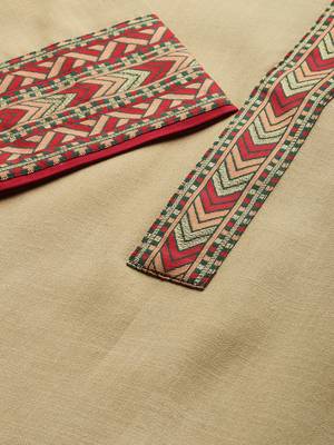 Indo Era Beige Solid Straight Kurta Palazzo with Dupatta Set 5