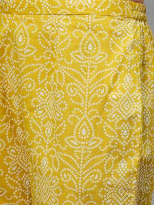 Indo Era Olive Bandhani Printed Straight Kurta Trouser With Dupatta Set 5