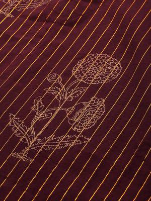 Indo Era Wine Foil Printed Straight Kurta Trouser With Dupatta Set 5