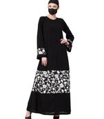 Black Dress With Inserted Panel Abaya Dress
