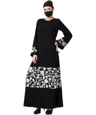 Black Dress With Inserted Panel Abaya Dress 3