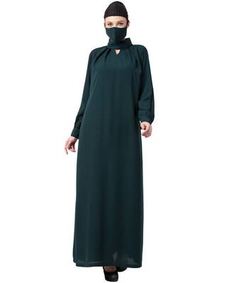 Modest Dress With Pleats Abaya Dress 1