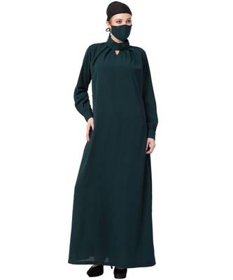 Modest Dress With Pleats Abaya Dress 2
