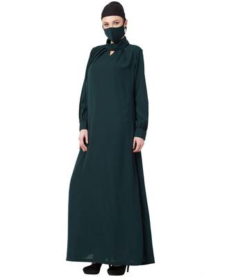 Modest Dress With Pleats Abaya Dress 3