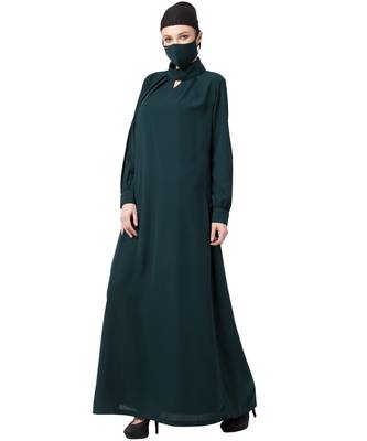 Modest Dress With Pleats Abaya Dress 4