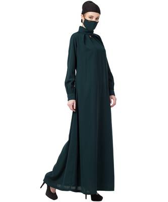 Modest Dress With Pleats Abaya Dress 5