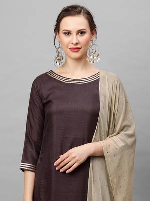 Indo Era Purple Embroidered Straight Kurta Sarara With Dupatta Set 4