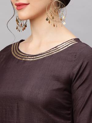 Indo Era Purple Embroidered Straight Kurta Sarara With Dupatta Set 5
