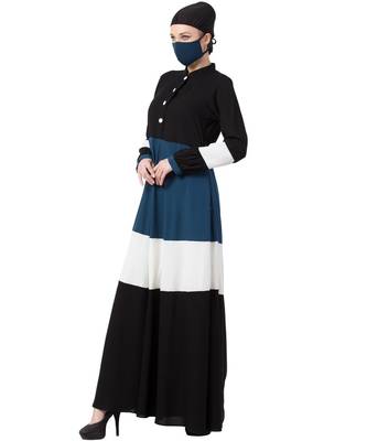 Modest Dress In Multi Color With Blet Abaya Dress 2