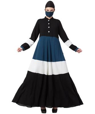 Modest Dress In Multi Color With Blet Abaya Dress 4