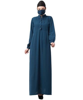 Abaya With Pin Tucks and Front Pockets 2
